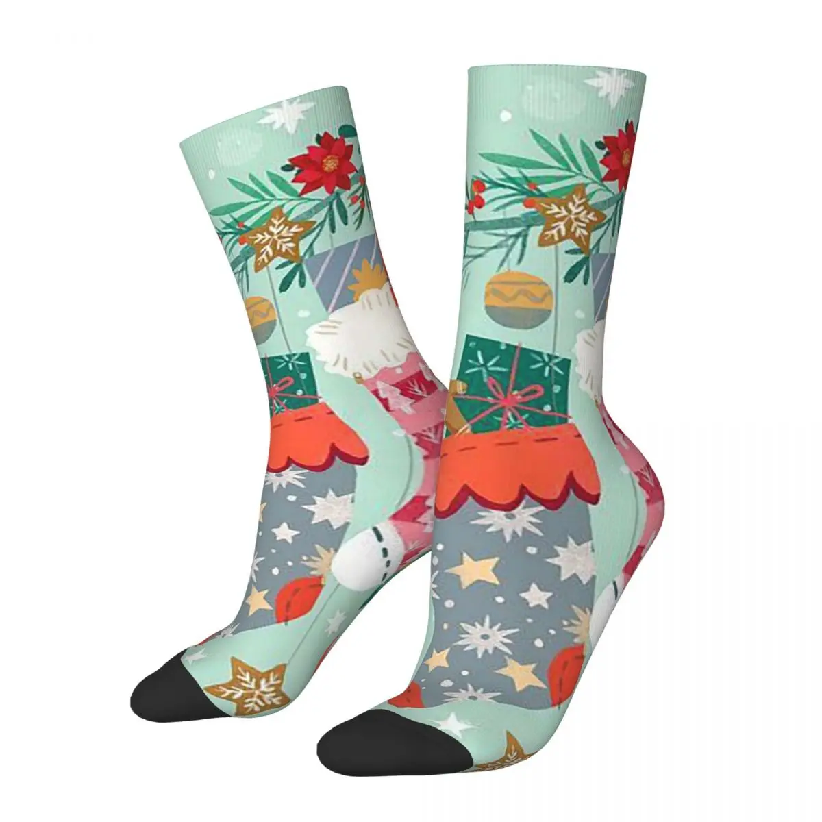 Merry Christmas & Happy Holidays! Socks Harajuku High Quality Stockings All Season Long Socks Accessories for Unisex Gifts