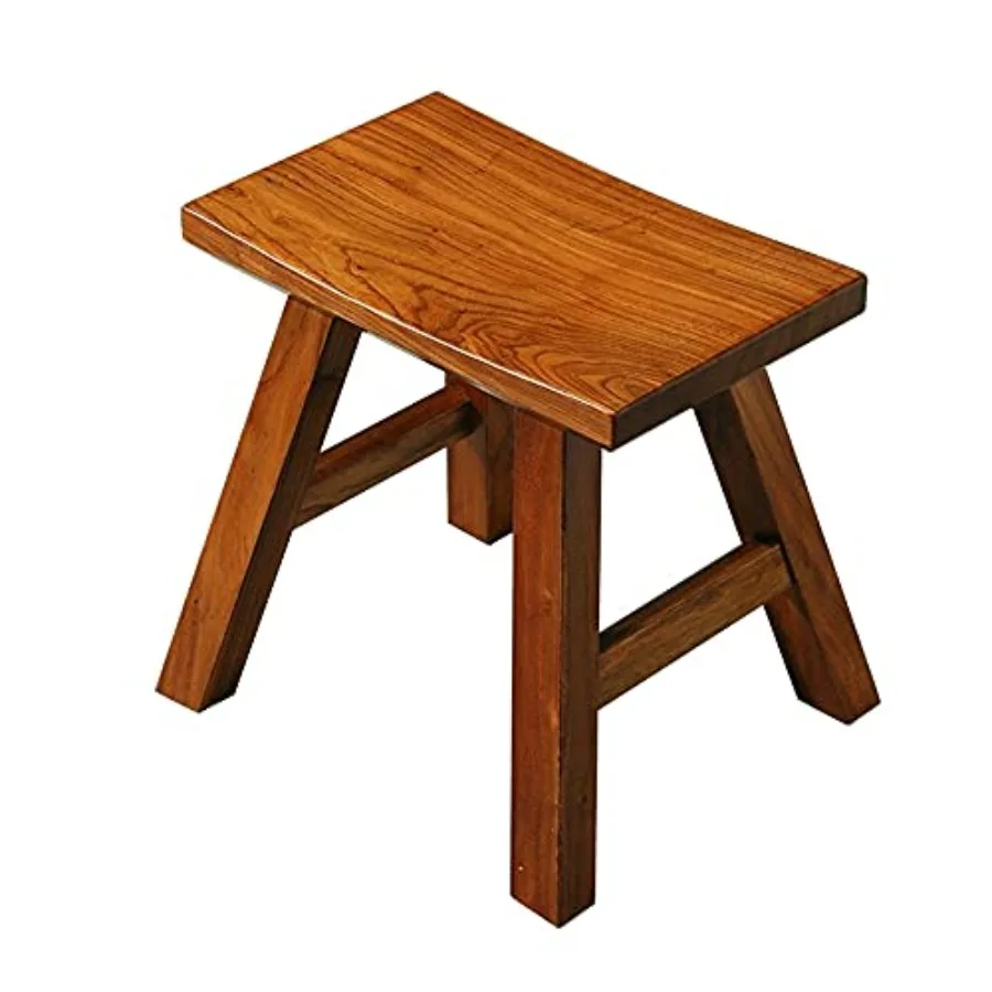 

Wooden Step Stool for Adults Seat Chair Dancing Foot Stool 12 inch Plant Stand Top Curved Wood Stool