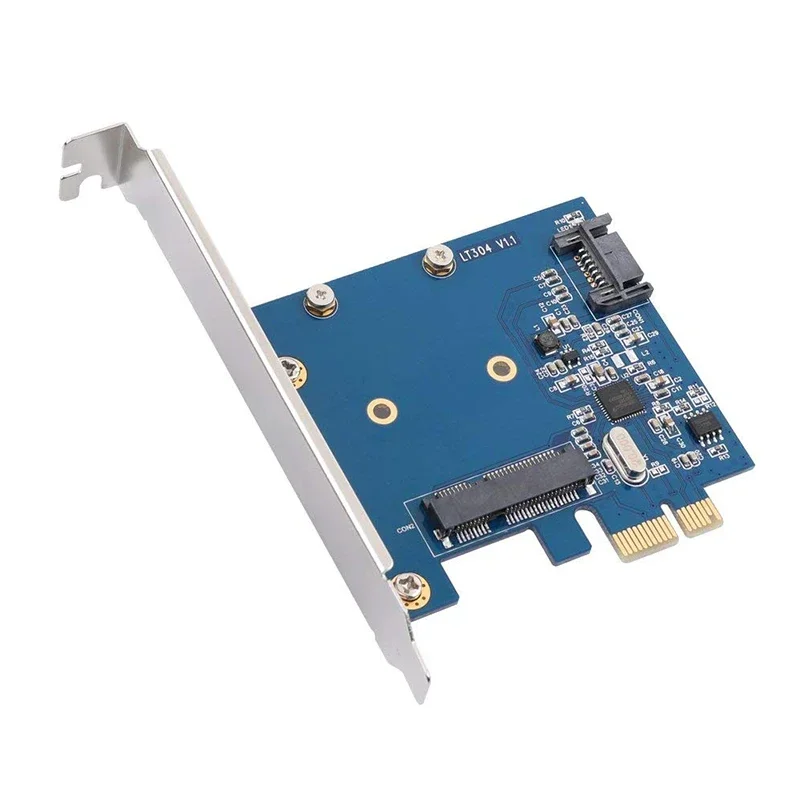 PCIe X1 To MSATA SSD SATA3.0 Combo Expansion Card ASM1061 Chipset PCI Express Controller Mini SATA SSD Adapter for PC Desktop