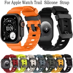 Fluororubber strap for Apple Watch Ultra 3 2 1 49mm Series 11 10 46mm 9 8 7 45mm High end fashion bracelet IWatch 6 5 4 SE3 44mm
