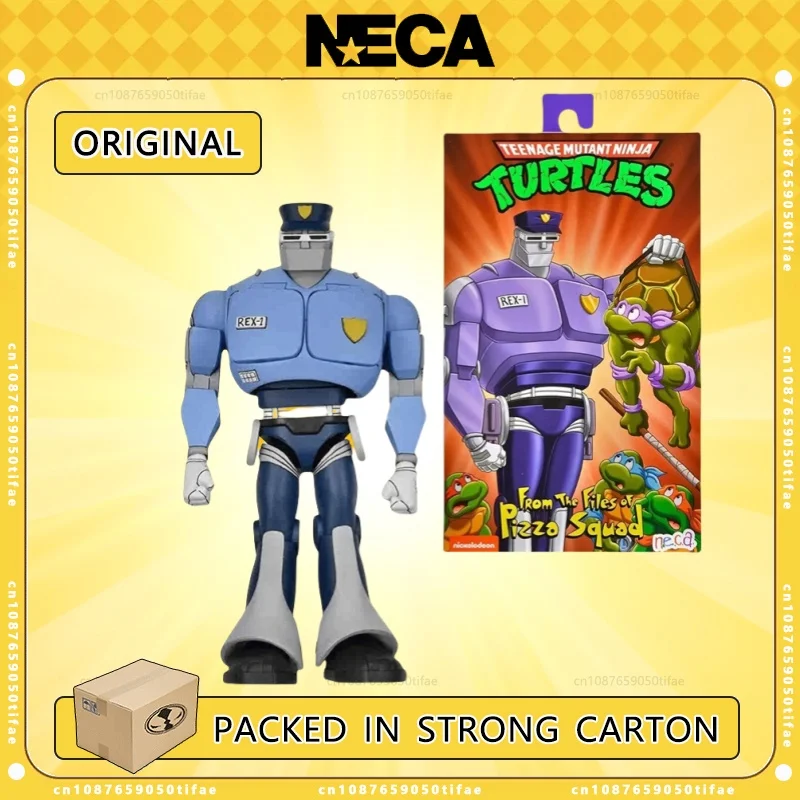 NECA Toys TMNT From The Files Of Pizz Squad Rex-1 Police 7'' Actionfigur Original Anime Doll