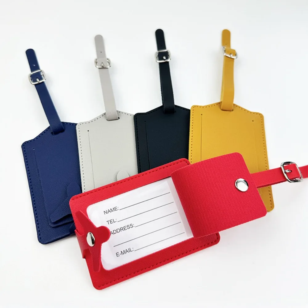 

Прочная багажная бирка из искусственной кожи с защитой от потери, с застежкой для самолета, этикетка для чемодана, откидная крышка, утолщенная, для посадочных талонов и путешествий
