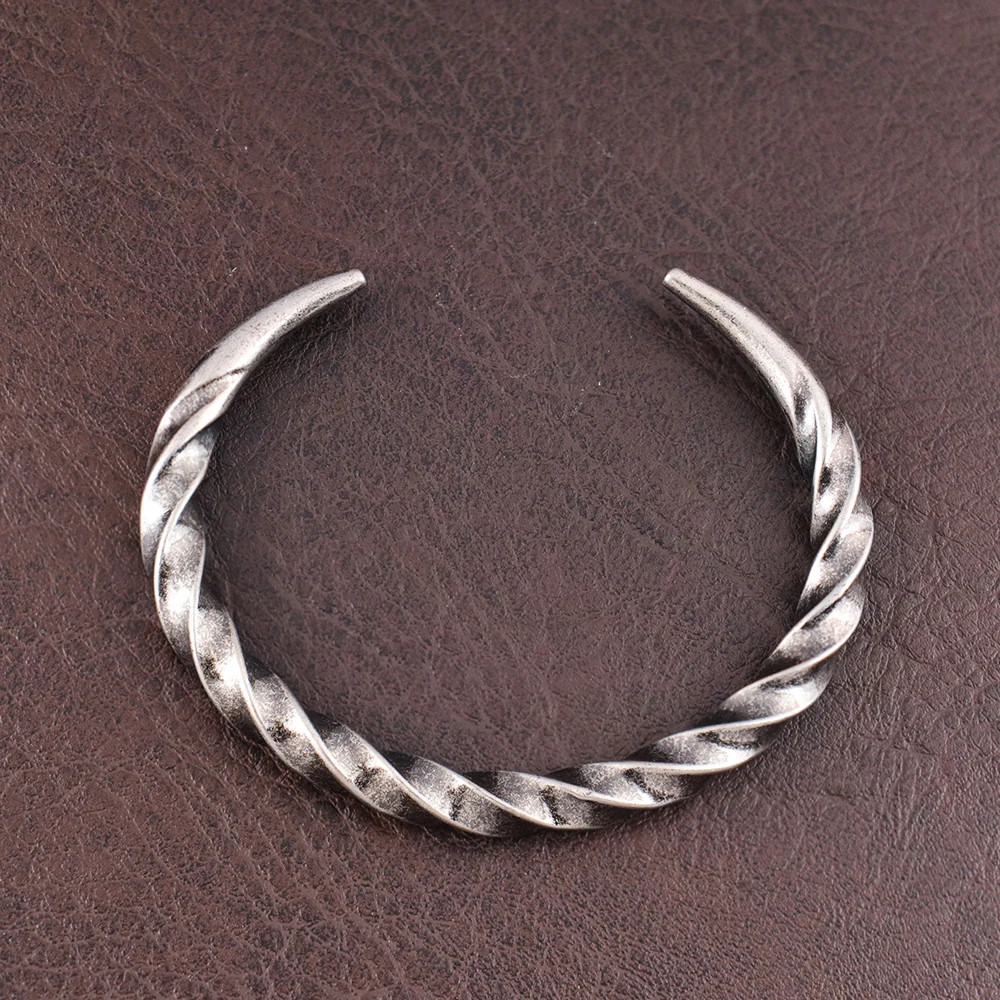 Edelstahl Mode einfache verstellbare Armband Herren klassisches Design Twist Armband einzigartige offene Armreif Schmuck Geschenk Großhandel – Detail 1