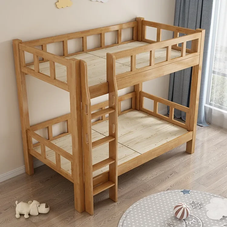 High Quality Durable Kindergarten Bunk Bed Children Double Wooden Bunk Bed