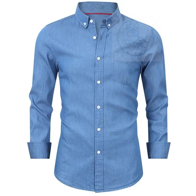 

Мужская джинсовая куртка на осень-зиму, удлиненная, с широким кроем, воротником-стойкой, повседневная, модная