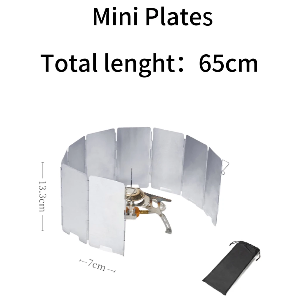 8/10/12/14/16 Platen Kachel Voorruit Aluminium Kachel Windscherm Met Trekkoord Tas Voor Camping Brander Winddicht Scherm