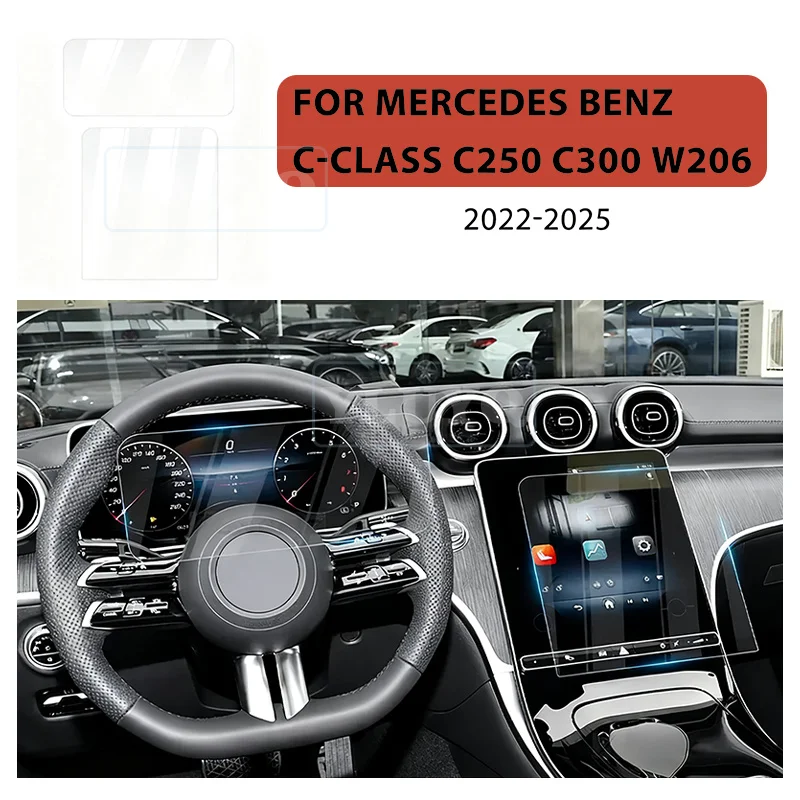 

Tempered Glass Screen Protector For Mercedes Benz C Class W206 C200 C250 C300 2022 2023 2024 2025 Dashboard GPS Navigation Film