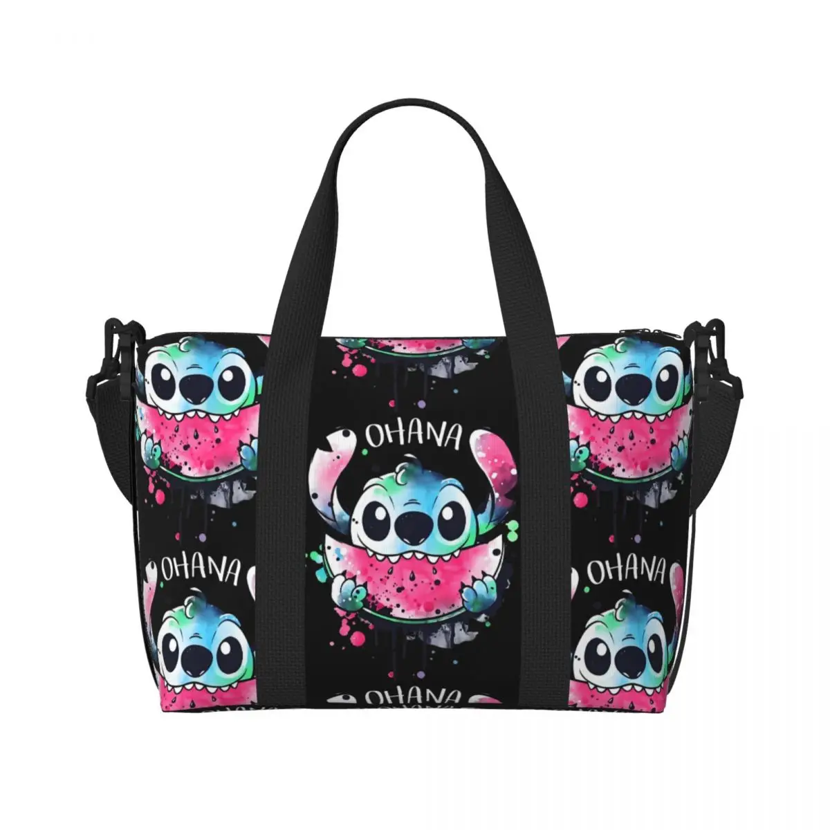 

Custom Large Stitch Anime Printed Tote Bag Women Cute Cartoon Shoulder Shopping Gym Beach Travel Bag