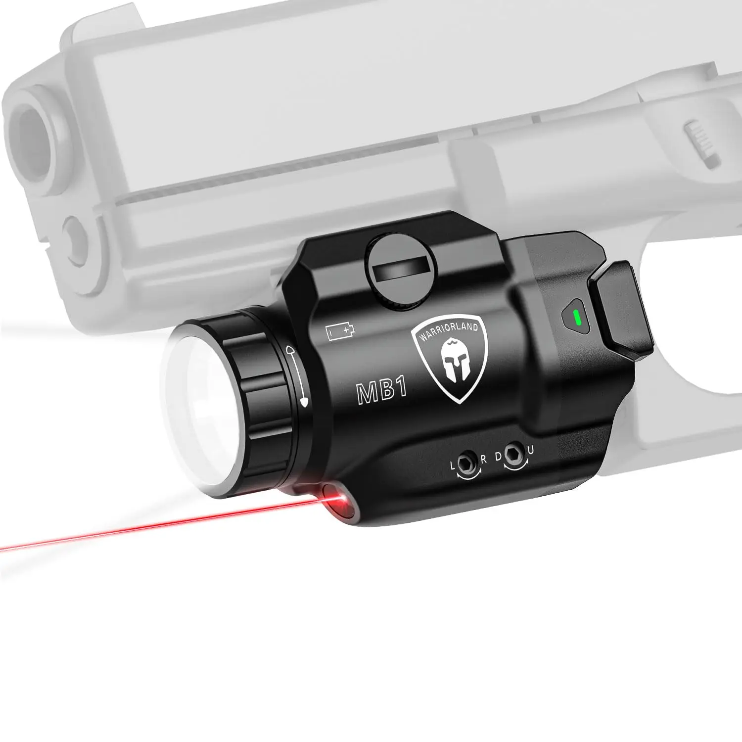 MB1 Compact Pistol Light,Fit G17 /G19 /P365 /G3C /M&P 9 /Hellcat Pro/1911,Other Models,500 LM,Universal Rail Weapon Laser Light