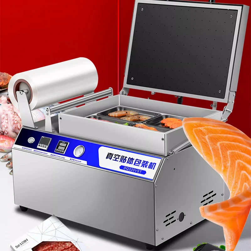 Máquina de envasado al vacío pequeña, selladora de blíster comercial, embalaje de carne fresca Durian, carne congelada, ternera