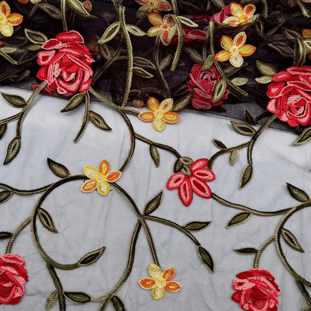 

Секретный сад, высокое качество, вышитая 3D роза, виноградная сетка, марля, художественная повязка, швейная ткань для рукоделия и материал «сделай сам»