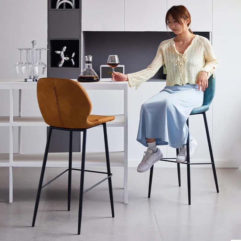 Hoge Scandinavische design barkrukken Interieurbalie Luxe barstoelen Hoge keuken Modern ergonomisch Cadeira Alta meubelen