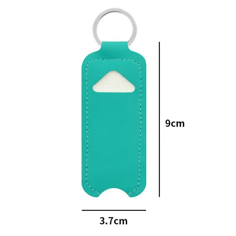 Pu Leather Chapstick Pouch Keys Ring Lipstick Lip Gloss Bag Keychain Holder Portable Lip Balm Bottle Packaging Cover Key Ring view 6