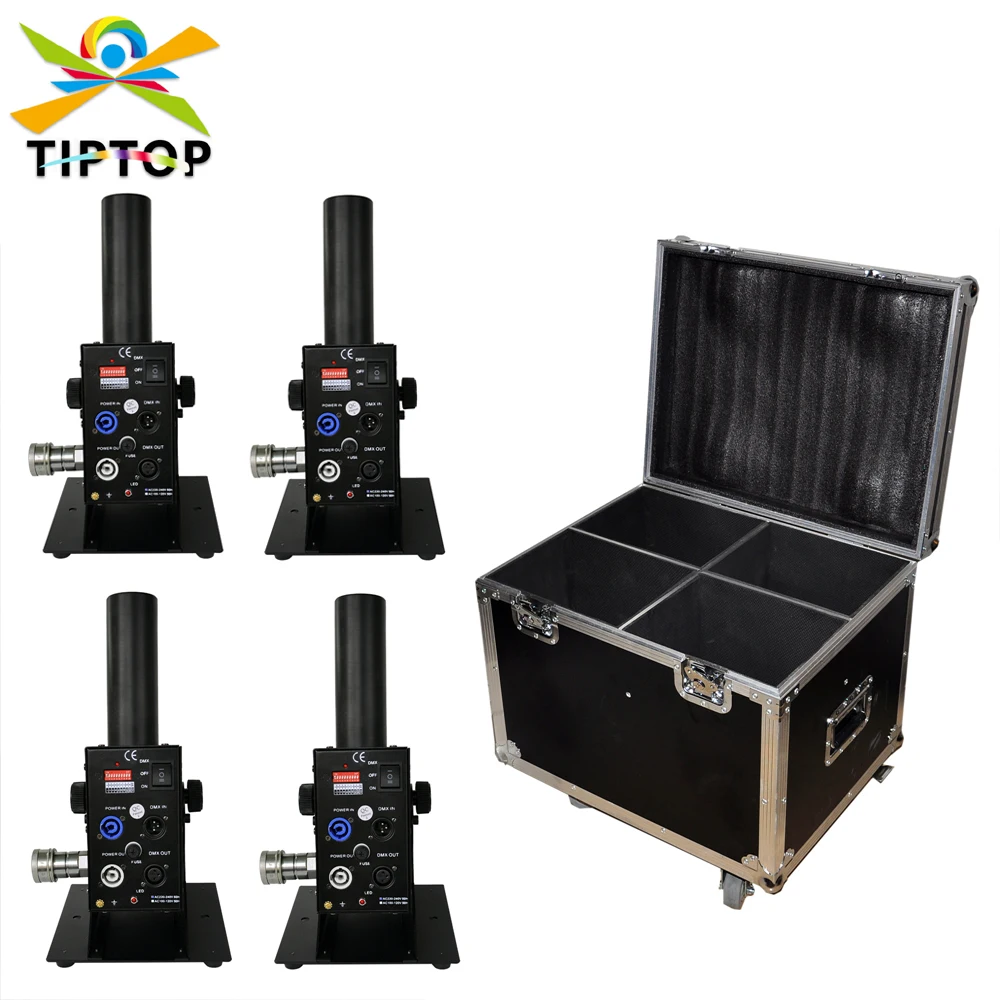 

4IN1 Flightcase Pack Multi Angle Direction Jet Stage CO2 Machine Upward Forward Spray Square Iron Base Clamps Hole Truss Hang