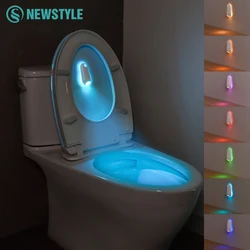 Motion Sensor Toilet Night Lights Small Waterproof Foot Light Toilet Seat Light 8 Colors LED Lamp for Bathroom Decor lighting