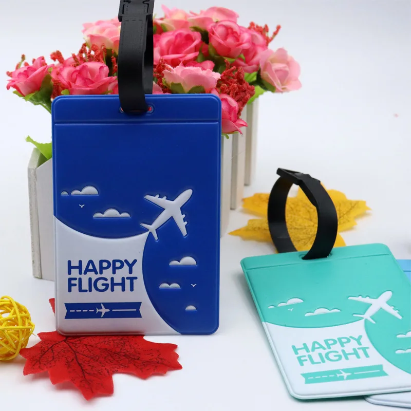 New Happy Flight  High Quality Travel Accessories Luggage Tag PU Suitcase ID Addres Holder Baggage Boarding Tag Portable Label