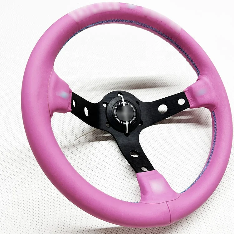 Pink Advanced Sense Custom Steering Wheel Microfiber Leather High Quality Embroidery Modified Steering Wheel