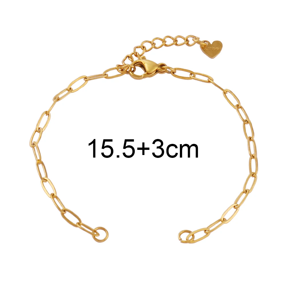 3 قطعة الفولاذ المقاوم للصدأ ربط سلسلة سوار قاعدة DIY بها بنفسك صنع المجوهرات النتائج 18K مطلية بالذهب أساور مجوهرات اكسسوارات #6