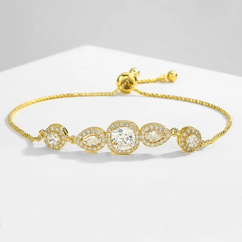 3pcs AAA Cubic Zirconia Adjustable Open Bangle Bracelets