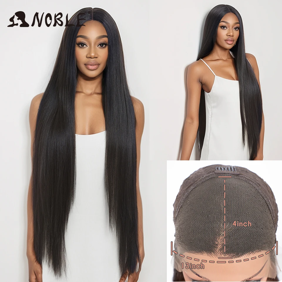 Noble Synthetic Lace Wig  36 inch Long Straight Ombre blonde Wigs For Women 13X4 Lace Wig Synthetic Lace Front Wig Cosplay Wig