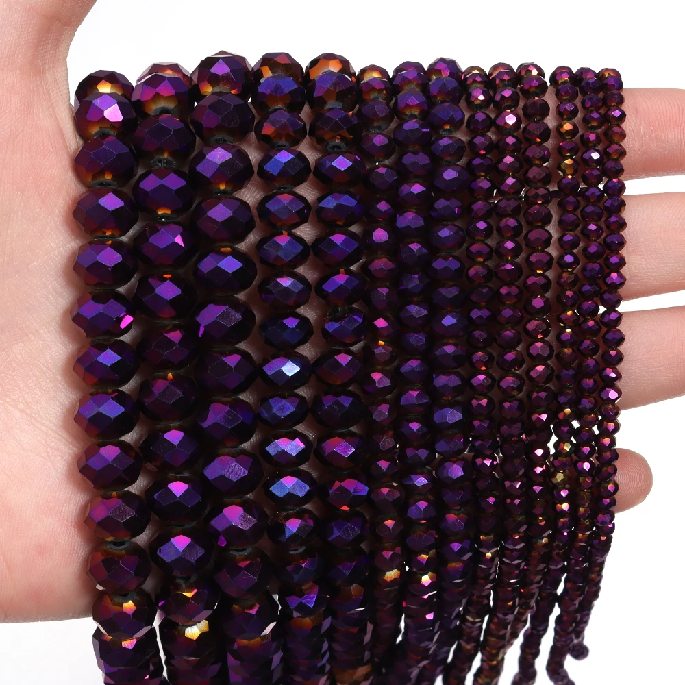 1Strand/Lot 3/4/6/8/10mm Rondelle Austria Faceted Crystal Glass Beads For DIY Crafts Ornament Making Handmade Accessories