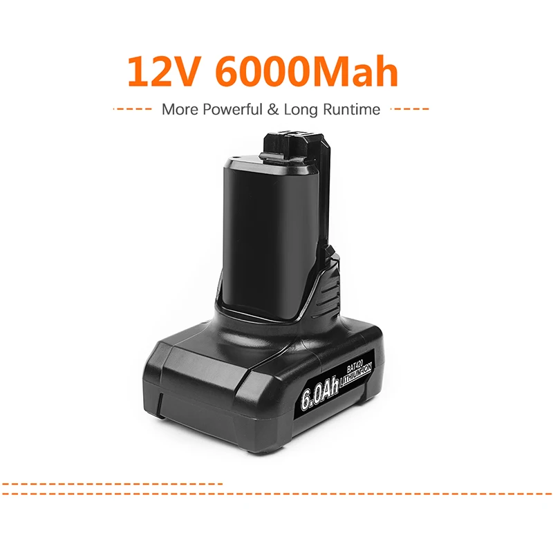 Powtree 12V 6000mAh batteria al litio per Bosch BAT420 BAT411 BAT412 BAT413 BAT412A 10.8V Cordless Power Tools sostituzione della batteria