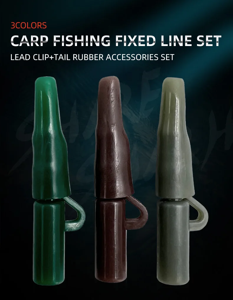 ShareShark 80-teiliges Set Karpfenangeln Sicherheits-Bleiclips Schnellwechsel-Snap-Endstück Gummi-Angelzubehör Rig Terminal Tackle – Detail 1