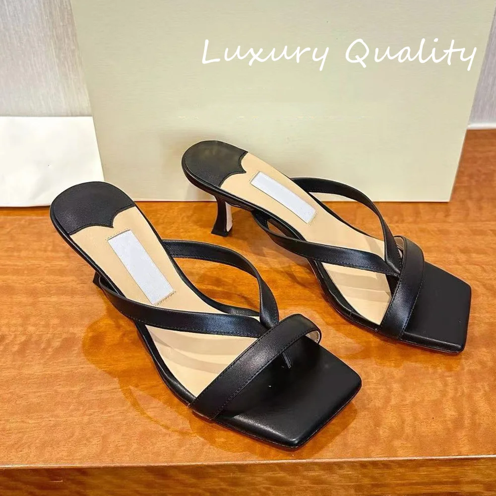 

2024 Women's Square Toe heeled sandals Sexy Style Outside Vacation Slippers Party Banquet Dress Shoes High Quality