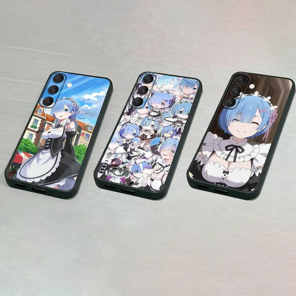 

Rem Re Z-Zero Anime R-Rem Phone Case For Samsung S25,S24,S23,S22,S21,S20,S10,Ultra,Plus,Lite,FE,Soft Silicone Black Cover