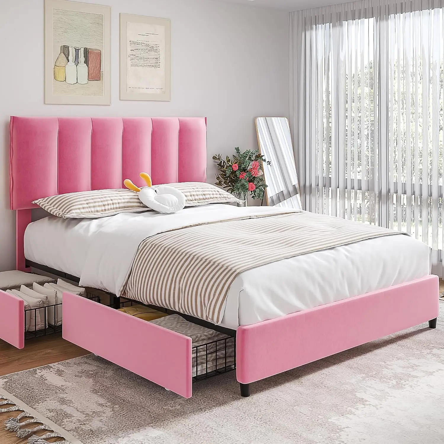 Queen Storage Platform Bed 9