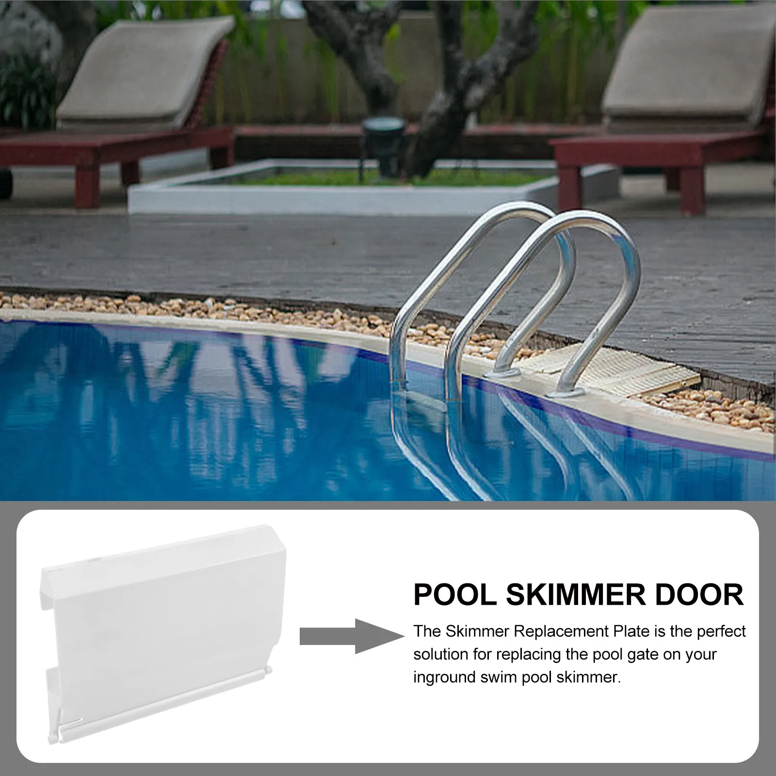 Pool Skimmer Door Flap Durable Plastic Swimming Pool Skimmer Replacement Part Easy Installation