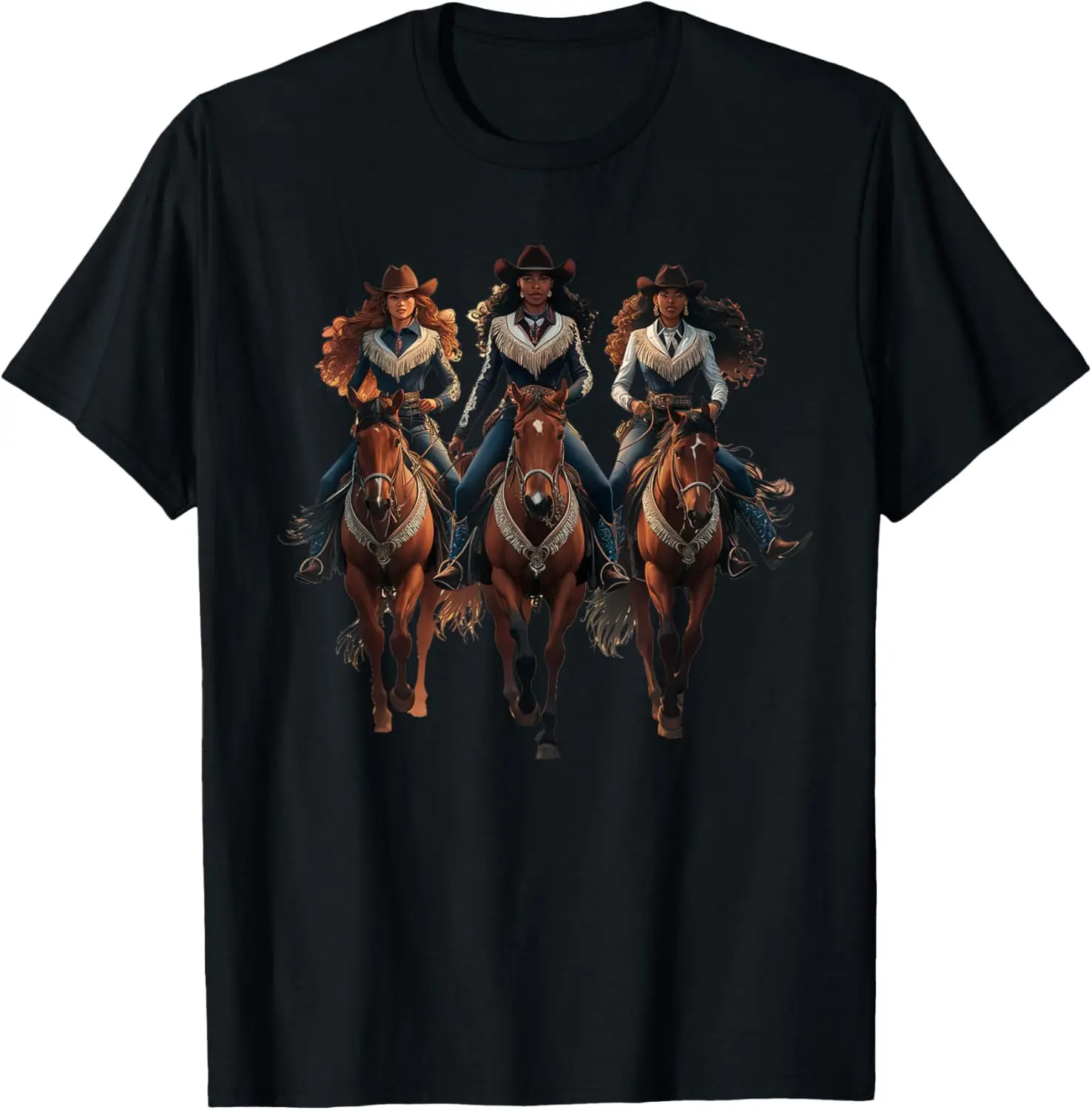 

Black Cowgirl Western Rodeo Melanin Black History Texas T-Shirt