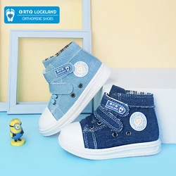 Kids Sneakers Children's Boy Shoes Demi Jeans Color Canvas Rigid Orthopedic Casual Footwear Rubber Non Slip Girls Pure Booties