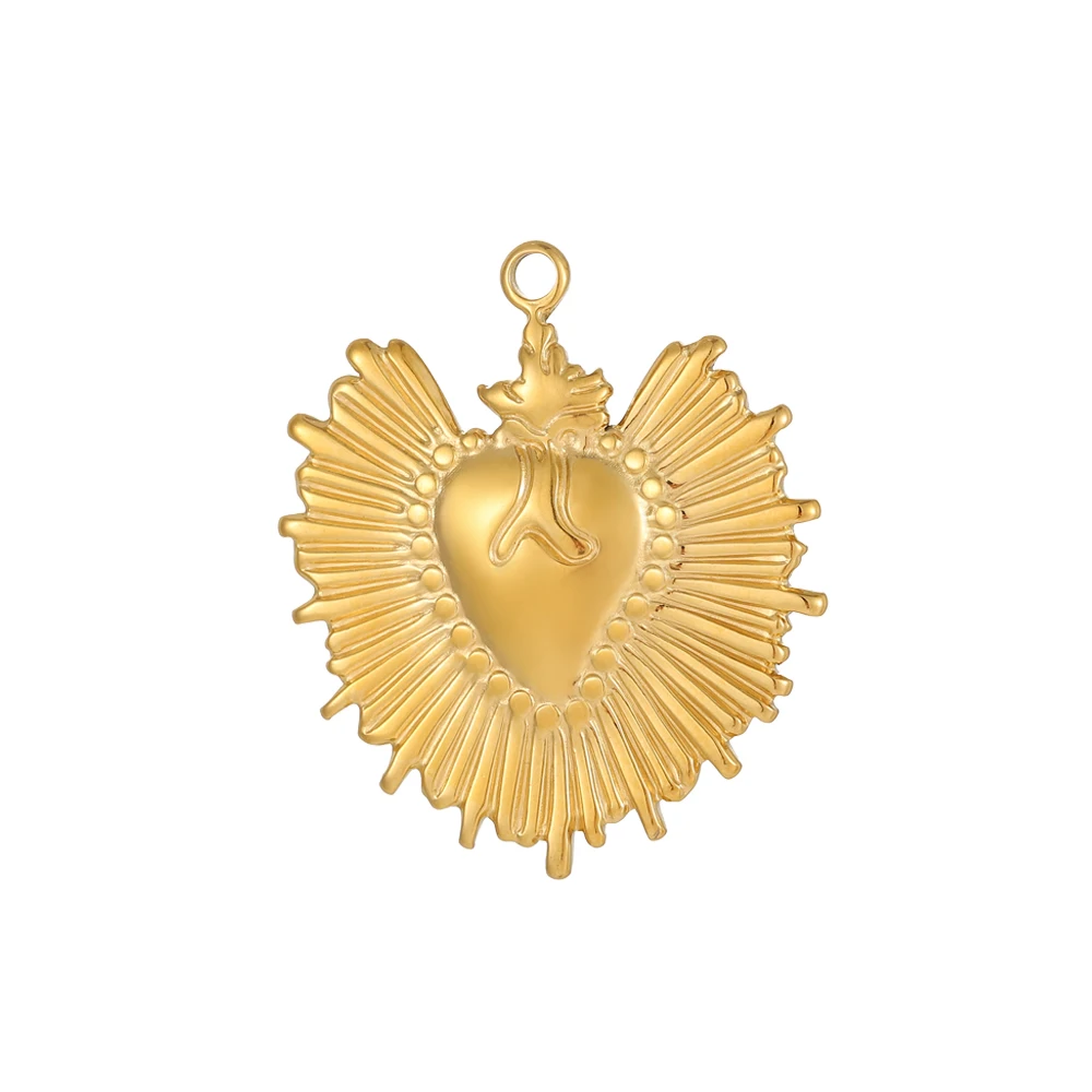 CARLIDANA Novo Banhado A Ouro Colar Pulseira Acessórios de Moda Flor de Aço Inoxidável Sol Coração Encantos para Fazer Jóias DIY