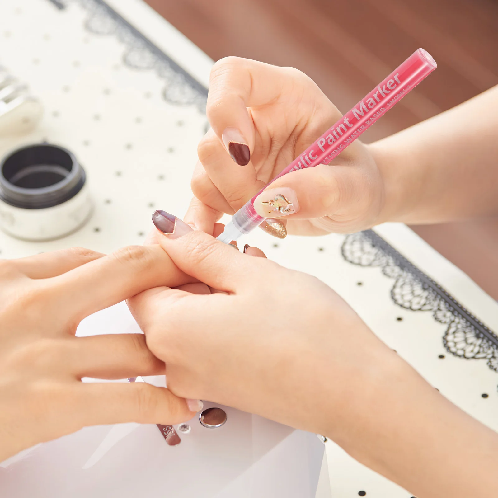 

10 шт., набор ярких акриловых ручек, быстросохнущие перманентные маркеры для дизайна ногтей, дизайна, рисования, художественные ручки с тонким кончиком