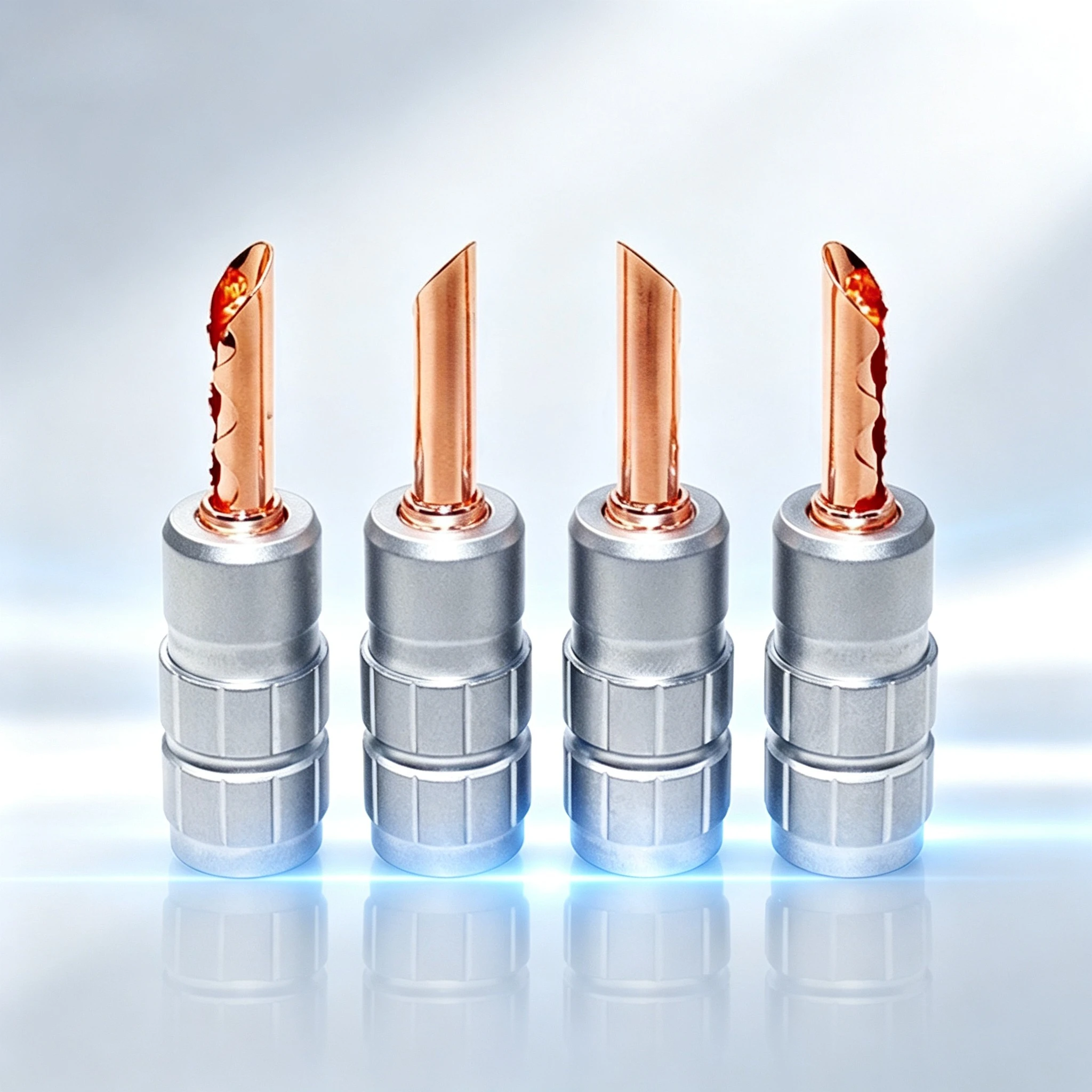 6pcs for Rhodium Plated Purple Copper Banana Plugs, HiFi Speaker Wire Connectors