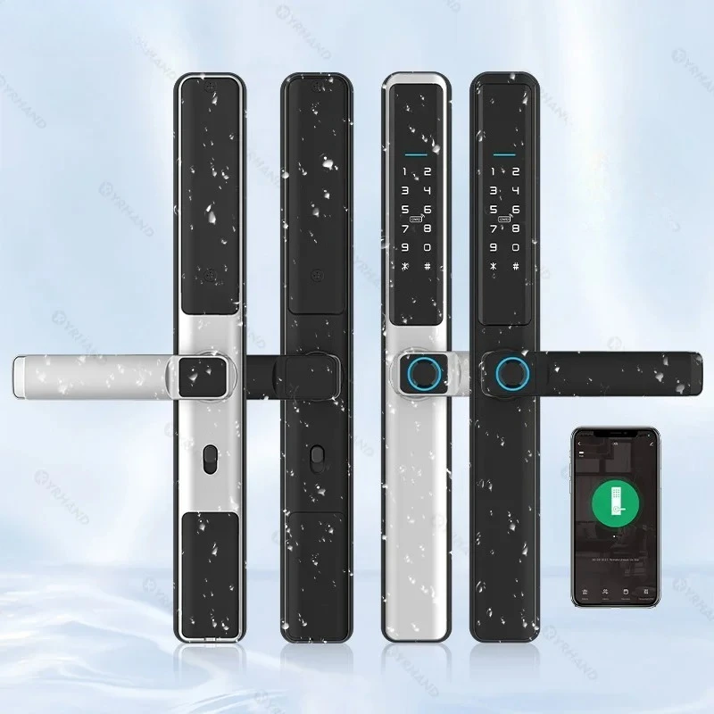 

Tuya Wifi Sliding Lock IP66 waterpoof chapas inteligentes Smart Aluminum Door Lock for Home