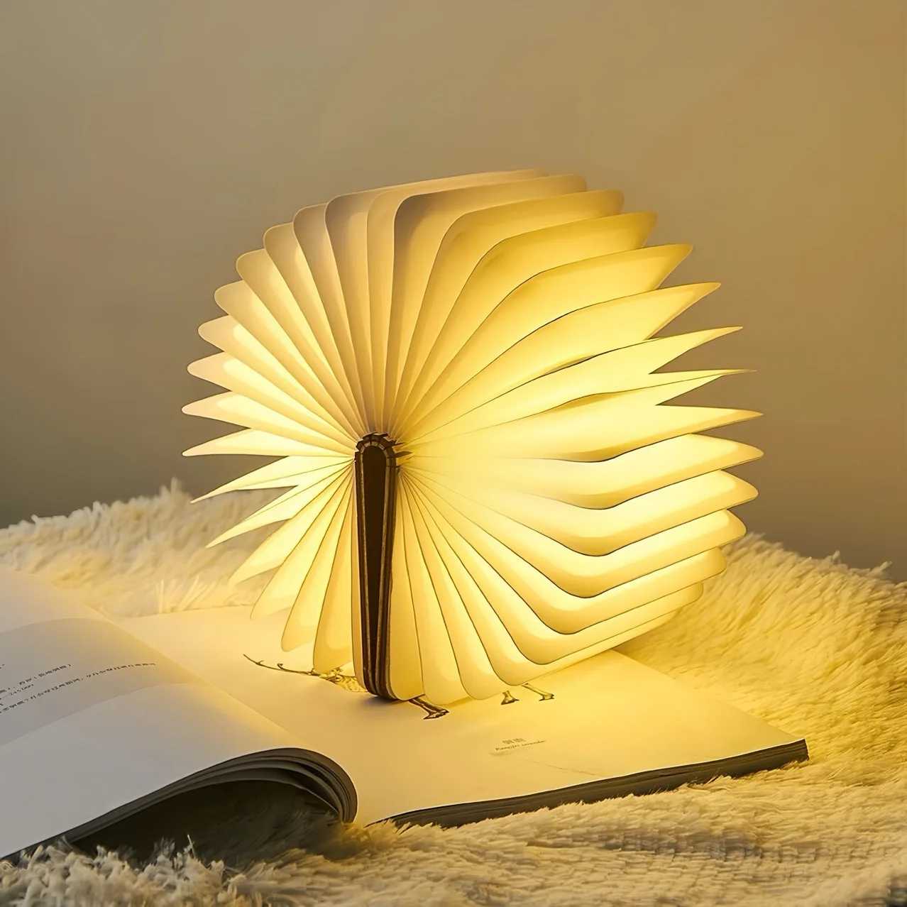 Newest LED Wooden Book Lights Creative Foldable USB Charging Night Light Bedhead Atmosphere Light 3-Color/RGB HOT