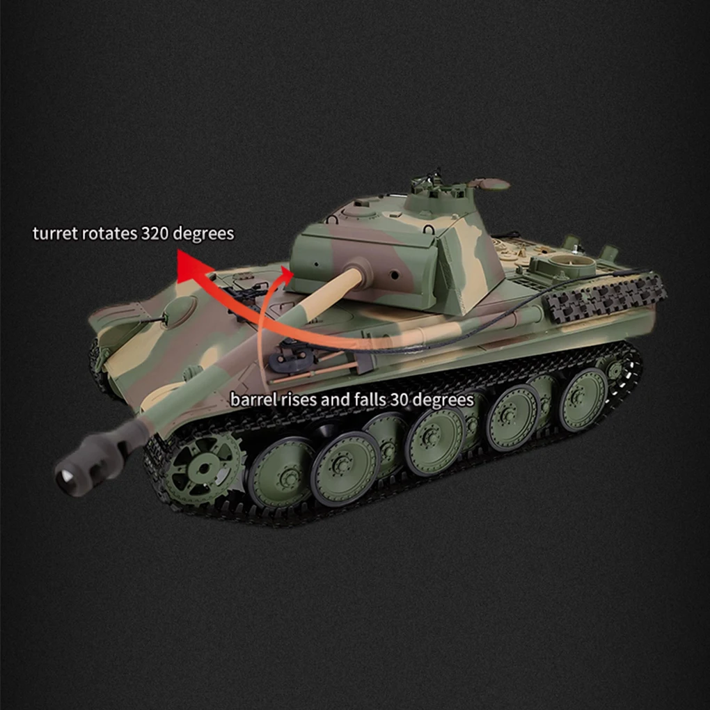 Tanque de controle remoto 1:16, simulação em escala completa de pantera alemã, combate infravermelho, militar, tanque pesado competitivo, modelo de carro, brinquedos
