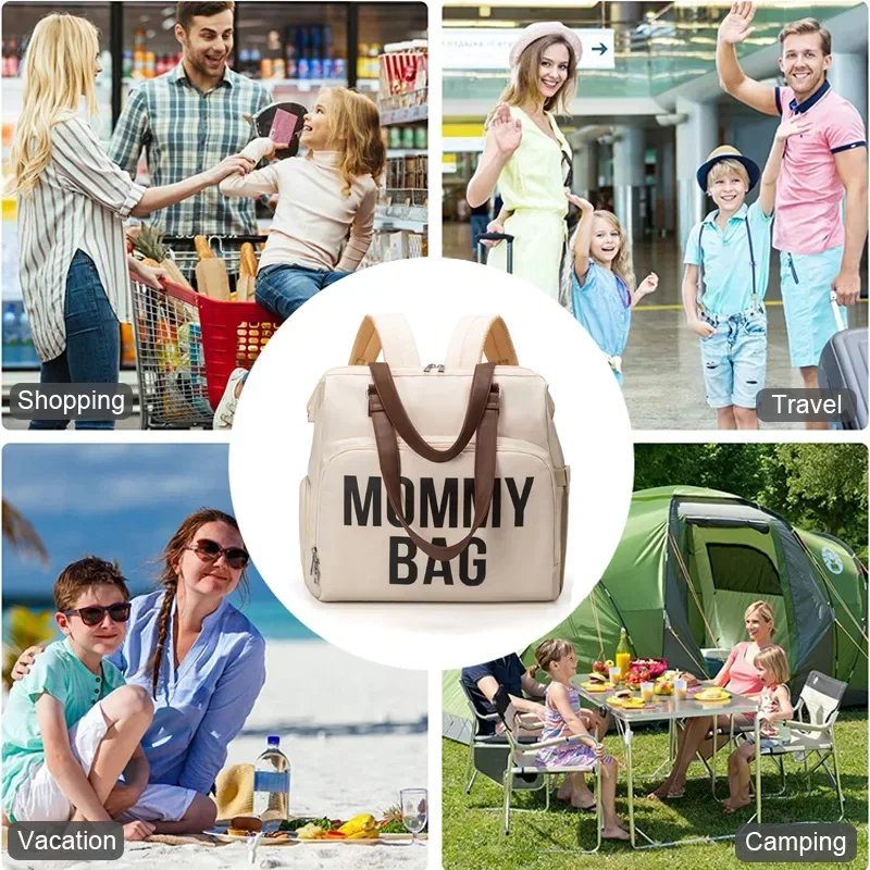 Fashion Mommy Bag High-capacity Handheld One Shoulder Oblique Cross Bag Outgoing Convenient Multi Functional Diaper Bags