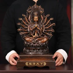 Ffeng Shui Bodhisattva Ornaments Attract Wealth Thousand-handed Goddess of Mercy Statue Craft Home Decor Office Gift