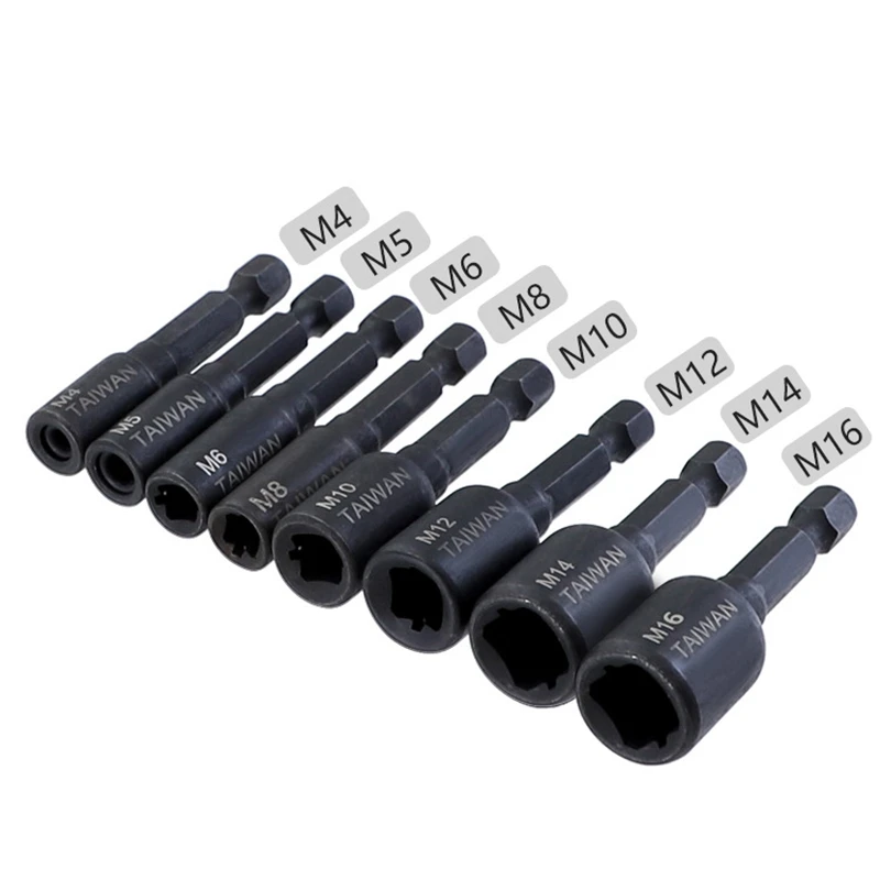 Screw Tap Die Socket Adapter M4-M14 1/4\'\' Hex Shank Metric Screw Tap Driver Thread Tap Adapter For Power Electric Drill Tools