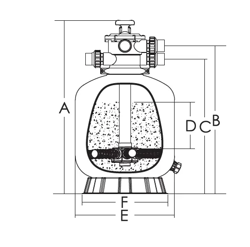 Swimming Pool Equipment for Swimming Pool Sand Filter(1.5'' Top Mounted Valve for 450mm-700mm)