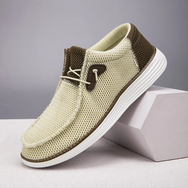 

Men Casual Shoes Slip on Canvas Loafers Comfortable Walking Flats for Man Dude Non Slip Soft Soled Footwear Shoes Men's Size 40