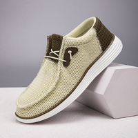 Men Casual Shoes Slip on Canvas Loafers Comfortable Walking Flats for Man Dude Non Slip Soft Soled Footwear Shoes Men's Size 40