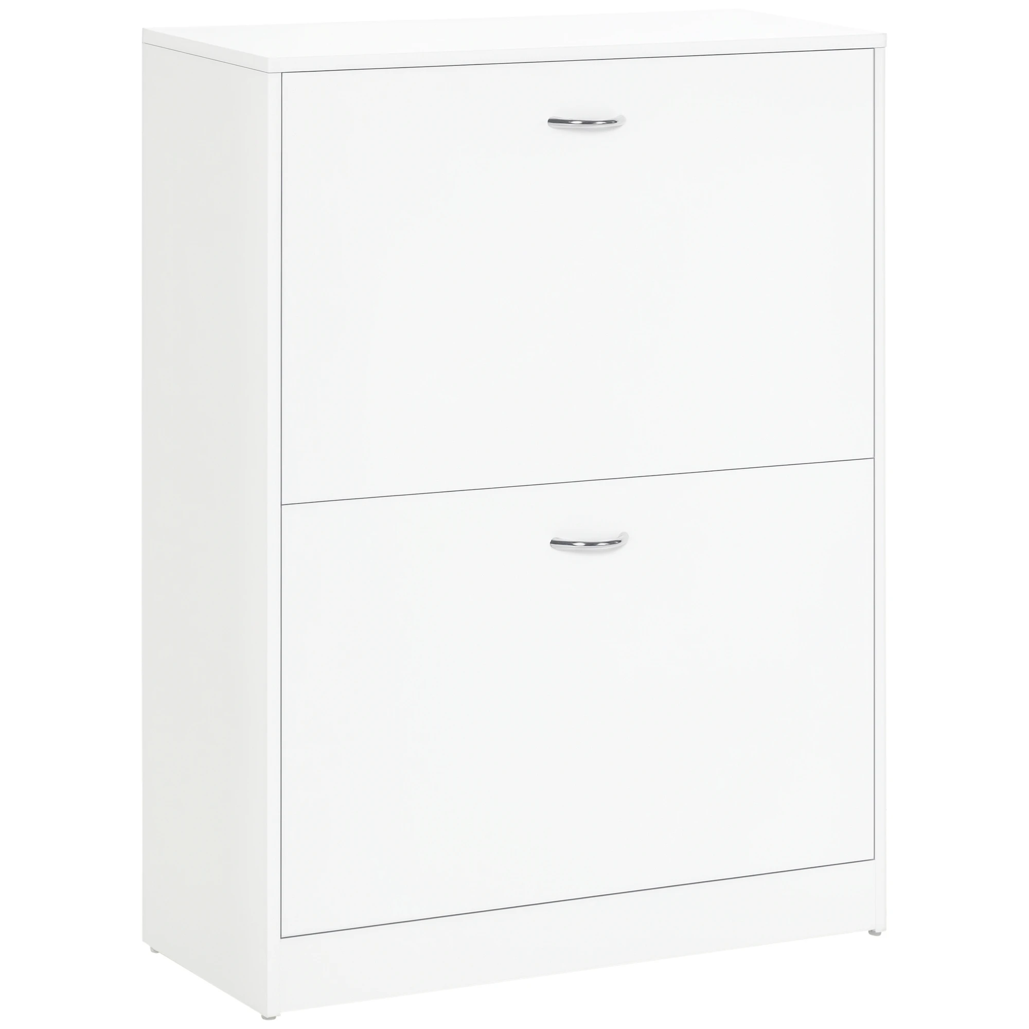 HOMCOM-Zapatero de Madera, Armario para 2 Puertas Abatibles, 60x24x80cm