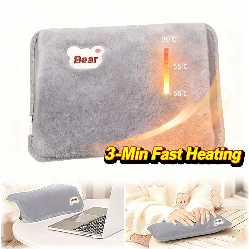 New Reusable Electric Imitation Rabbit Putting Rechargeable hot Water Bag  EU Plug Charging Heatin for Winter Pain Relief