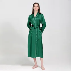 Robe de demoiselle d'honneur Mulberry InjLong pour femme, peignoir de nuit pour femme, pur kimono sexy, 100%