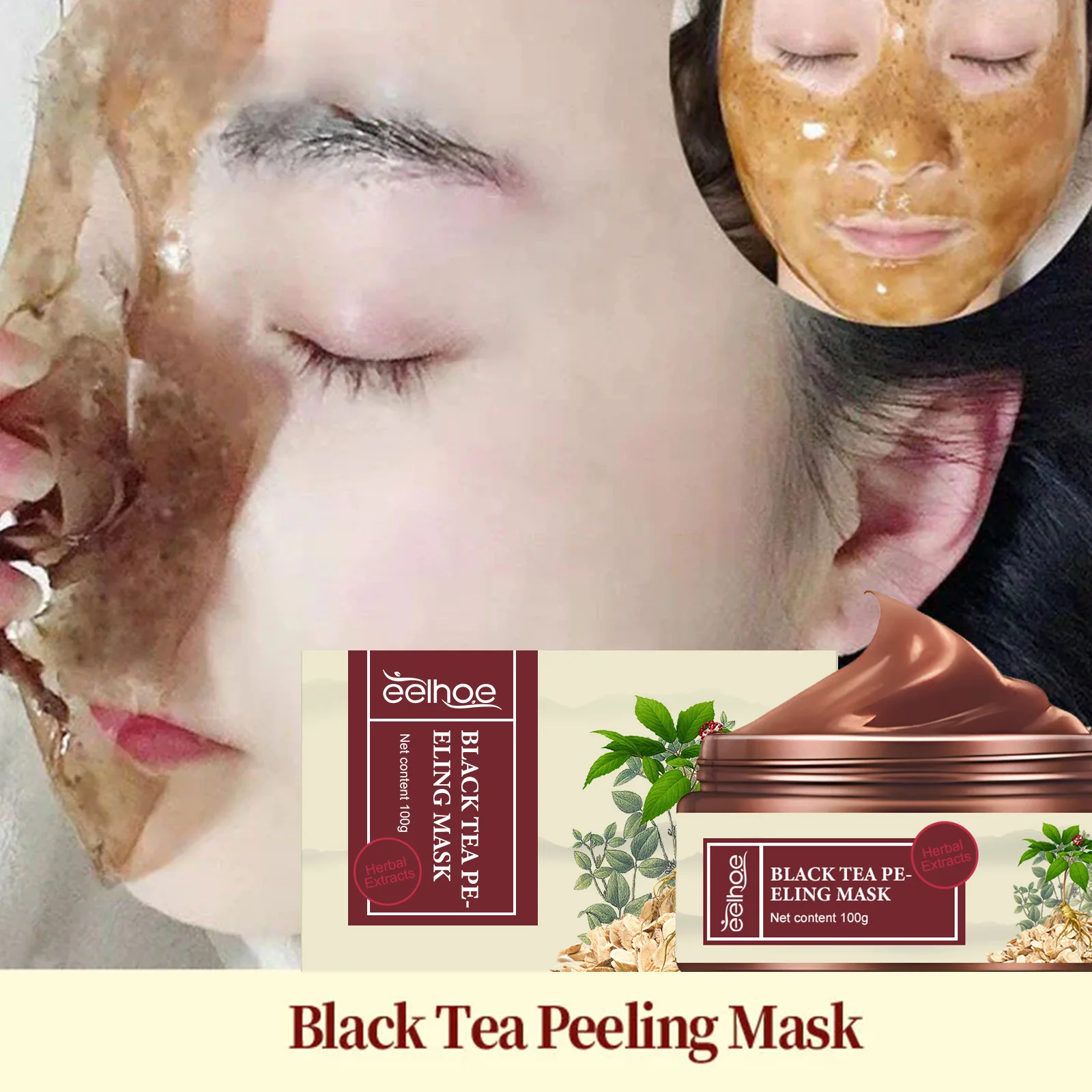 Eelhoe Ginseng Herbal Tearing Mask Blackhead Removing Cutin Repair Dull Fade Spots Melanin Mask Whitening Skin Care Cosmetics