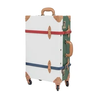 New Color matching Travel Bag Rolling Luggage sets,20"22"24"26"inch Women Handmade Retro Trolley Suitcase with handbag 2